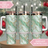 Mint Marble Tumbler Design, Gold Veins Digital Paper, Floral Scrapbooking, Watercolor Backgrounds, Digital Art, Sublimation Design thumbnail 8
