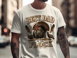 Best Dad In The Flock Turkey T-Shirt, Funny Father's Day Gift, Rustic Dad Shirt, Thanksgiving Tee, Proud Hunter Dad thumbnail 2