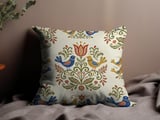 Vibrant Folk Bird & Floral Pillow Case thumbnail 8