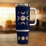 Moon Phases 40oz Tumbler Wrap, Celestial Seamless Digital Design, Distressed Tapered Full Moon Astrology Night Sky Sublimation Digital thumbnail 3