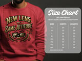 New Lens Same Attitude T-Shirt: Gold Glitter Script, Sunglasses Eye Vision Quote thumbnail 5