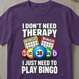Bingo Therapy Graphic T-Shirt thumbnail 2