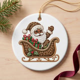 Black Santa Claus Ornament, Leopard Print Sleigh Christmas Decor, African American Santa Tree Hanging, Glam Retro Holiday Gift thumbnail 6