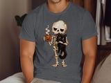 Skeleton Cat and Coffee Tee or Sweatshirt thumbnail 1