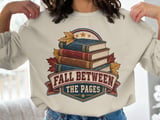 Fall Between The Pages Sweatshirt, Vintage Bookish Hoodie, Cozy Autumn Book Lover Tote Bag, Cute Librarian English Teacher Gift Apparel thumbnail 15