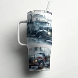 Vintage Truck 40oz Tumbler Wrap Digital Design, Retro Big Rig Sublimation File for Men, Trucker Gift PNG Wrap thumbnail 6