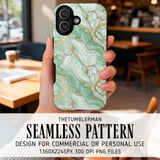 Mint Marble Tumbler Design, Gold Veins Digital Paper, Floral Scrapbooking, Watercolor Backgrounds, Digital Art, Sublimation Design thumbnail 6