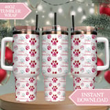 Digital Valentine Pattern, Valentine Paw Print Pattern, Valentine Dog Paw Print Pattern, Valentines Day Digital Bundle Pattern thumbnail 10