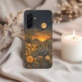 Desert Sunset Moon Tough Phone Case, Southwest Saguaro Cactus Phone Cover, Celestial Boho Botanical Night Sky Aesthetic Gift for Her thumbnail 3