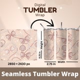 Coquette Pearls & Bows Seamless Digital Pattern Size Bundle Png thumbnail 7