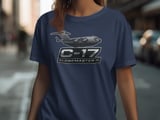 C-17 Globemaster III T-Shirt, Military Aircraft Tee, Aviation Enthusiast Gift, Air Force Veteran Apparel, Pilot Gift for Him thumbnail 1