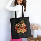 Teacher Energy Sweatshirt Retro Apple Hoodie Vintage Boho Teacher Gift Cozy Fall Back To School Crewneck Leopard Checkered Teacher Tote Bag thumbnail 20