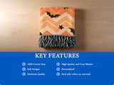 Cute Halloween Bat Chevron Woven Blanket, Soft Velveteen Throw, Spooky Stars Pillow Cover, Orange & Yellow Fall Decor thumbnail 13