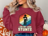 I Do My Own Stunts Broken Arm Injury Stick Figure Retro Rainbow Standard T-Shirts thumbnail 6