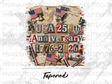 USA 250th Anniversary Tumbler Wrap Design, Patriotic Sublimation PNG 1776-2026, Vintage Americana Digital Download File thumbnail 9