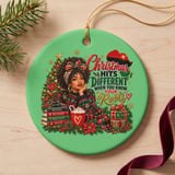 African American Christmas Ornaments, Black Woman Holiday Ornament, Melanin Christmas Tree Decor, Pan African Roots Xmas Keepsake Gift thumbnail 6