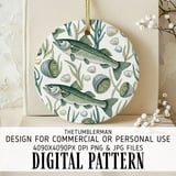 Fish Digital Pattern, Fish Bundle, Marine Digital Bundle Pattern, Fish Seamless Pattern, Nautical Fabric, Sea Life Design, Digital Paper thumbnail 3
