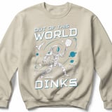 Pickleball Gildan Crewneck Sweatshirt, Out Of This World Dinks, Court Warm Up Athletic Fleece thumbnail 6