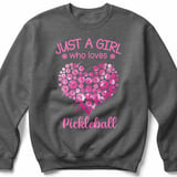 Pickleball Gildan Crewneck Sweatshirt, Just A Girl Who Loves Pickleball, Court Warm Up thumbnail 4