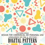 Digital Pattern Bundle, Abstract Shapes, Geometric Design, Colorful Pattern, Digital Paper Pack, Seamless Pattern, Scrapbook Paper thumbnail 1