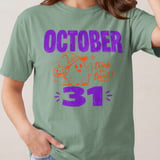 October 31st Halloween Ghost T-Shirt | Trick or Treat Spooky Season Tee with Cute Pumpkin Graphic thumbnail 3