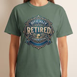 Officially Retired T-Shirt, Faux Gold Print Retirement Gift for Men, Celebrating Freedom Tee, Vintage Retirement Party Shirt thumbnail 3