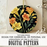 Yellow Flowers Tumbler Design, Floral Digital Paper, Watercolor Backgrounds, Flower Junk Journal, Printable PNG, Digital Scrapbooking thumbnail 3