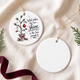 Rustic Christmas Tree Ornament, Farmhouse Holiday Keepsake with Quote, Love Around It Decor, Sentimental Family Xmas Gift Idea thumbnail 4