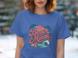 Beach Mama Retro Shirt, Vintage Tropical Beach Mama Tee, Summer Vacation Gift for Her, Coastal Mom Life Top, Groovy T-Shirt thumbnail 5