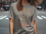 Grace Grows Wild T-Shirt, Christian Faith Tee with Wildflowers & Cross, Boho Inspirational Distressed Religious Shirt, Nature Lover Gift for thumbnail 3