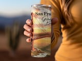 San Francisco Golden Gate Bridge Sunset Tumbler Wrap 20oz Skinny Seamless Design, California Cityscape Travel Digital Download PNG thumbnail 3