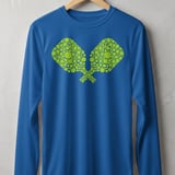 Pickleball Sport-Tek Long Sleeve Tee, Neon Yellow Crossed Pickleball Paddles Graphic, Sun Shield Shirt thumbnail 6