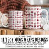 Happy Valentine, Paw Print, Dog Lover, Digital Pattern, Fabric Design, Digital Paper, Seamless Pattern, Sublimation Design, Digital Bundle thumbnail 4