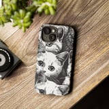 Cat Faces Tote Bags, Cute Kitten Throw Pillow, Funny Cat Pattern iPhone Case, Animal Lover Gift, Cat Mom Present, Black and White Art thumbnail 12