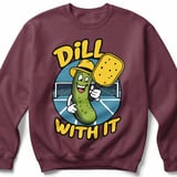 Pickleball Gildan Crewneck Sweatshirt, Dill With It, Court Warm Up thumbnail 3