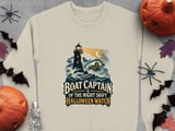 Boat Captain Of The Night Shift Halloween Watch Lighthouse Waves Nautical Graphic Crewneck Sweatshirt thumbnail 7
