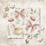 Digital Pattern Bundle, Watercolor Bows, Coffee Cups, Macarons, Floral Design, Digital Paper Pack, Scrapbooking, Commercial Use Digital thumbnail 7