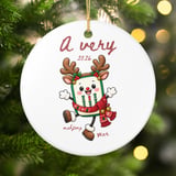 Mahjong Christmas Ornament 2026, Cute Mahjong Reindeer Holiday Tree Decor, Game Night Player Keepsake, Festive Mahjong Tile Lover Gift thumbnail 3