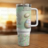 Easter Bunny, Egg 40oz Tumbler Sublimation Wrap, Seamless Distressed Tapered, Easter Digital Download, Easter Pattern Digital Paper thumbnail 5