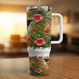 Hummingbird & Trumpet Flower 40oz Tumbler Wrap Design | Floral Bird Sublimation Digital File | Nature Lover Gift thumbnail 12