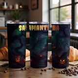 Personalized Halloween Tumbler, Spooky Haunted House Tumbler, Pumpkin Patch Tumbler, Custom Halloween Gift, Halloween Decor Tumbler thumbnail 5