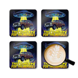 Grand Wagoneer Corkwood Coaster Set, The Waggy, Funny Car Coasters, Flying Saucer, Alien Abduction, Gift for Car Lovers, Car Guy Gift thumbnail 5