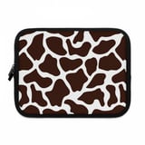 Cute Cow Print Laptop Sleeve, Brown White Spotted Bovine Aesthetic Accessory Pouch, Farm Animal Tech Case, Unique Gift thumbnail 2