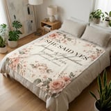 She Said Yes Floral Blanket thumbnail 4