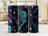 Fairy Tumbler Wrap Design, 20oz Skinny Tumbler Sublimation, Magical Stars, Digital Download, Seamless Wrap, DIY Tumbler Graphics thumbnail 1