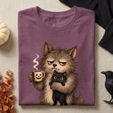 Grumpy Werewolf Coffee Cat Tee or Sweatshirt thumbnail 9