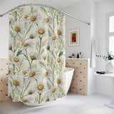 Watercolor Daisy Meadow Shower Curtain thumbnail 2