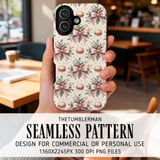 Digital Pattern, Macarons and Bows, Seamless Repeat Pattern, Digital Bundle, Food and Floral Pattern, Commercial Use, Graphic Design thumbnail 6