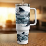 Orca Ocean Coastal Tumbler Wrap Design 40oz, Whales Killer Whale Nature Sea Digital Sublimation File thumbnail 4