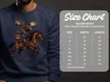 Swedish American Halloween Sweatshirt and T-shirts, Moose Riding Horse, Halloween Costume, Autumn Fall, Spooky Season, Graphic Tee, Gift thumbnail 6